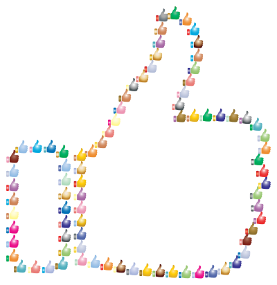 Prismatic Thumbs Up Fractal Outline 3 clipart