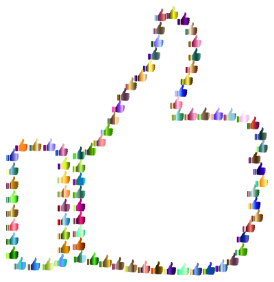 Prismatic Thumbs Up Fractal Outline 5 clipart
