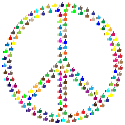 Prismatic Thumbs Up Peace 2 clipart