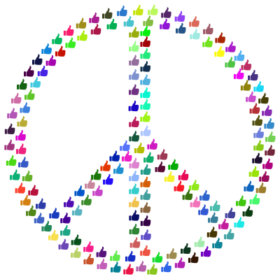 Prismatic Thumbs Up Peace clipart
