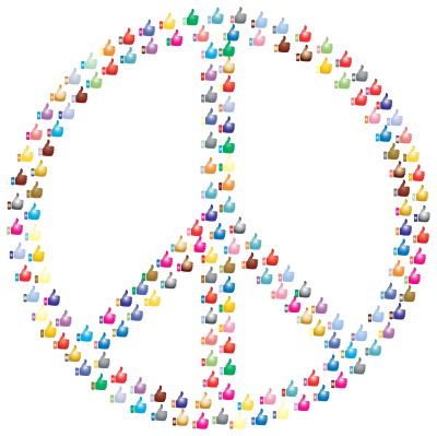 Prismatic Thumbs Up Peace 3 clipart