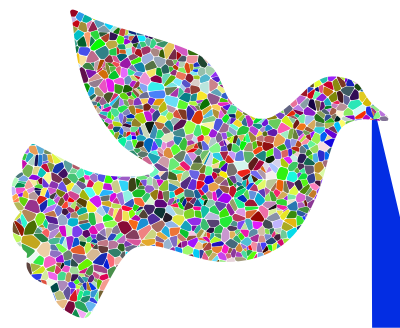 Prismatic Tiled Peace Dove clipart