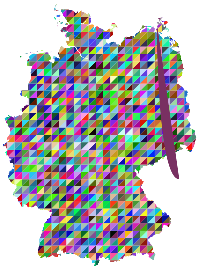 Prismatic Triangles Germany Map clipart