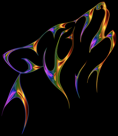 Prismatic Tribal Wolf clipart