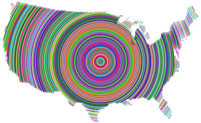 Prismatic United States Concentric Circles clipart