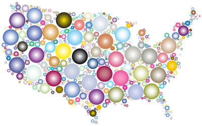 Prismatic United States Map Circles 3 clipart