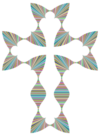 Prismatic Waves Cross clipart