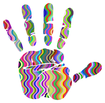 Prismatic Waves Handprint Silhouette clipart