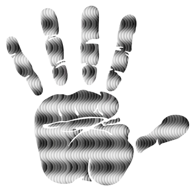 Prismatic Waves Handprint Silhouette 4 clipart