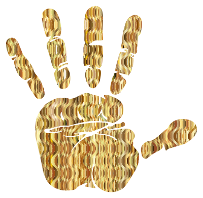 Prismatic Waves Handprint Silhouette 5 clipart