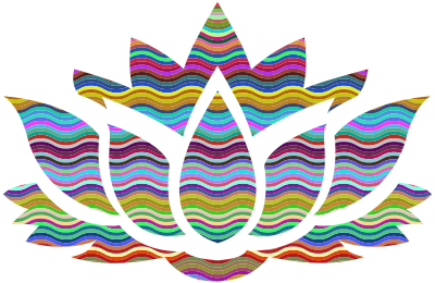 Prismatic Waves Lotus Flower Silhouette clipart