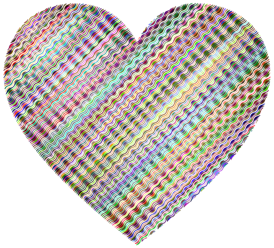 Prismatic Wavy Heart 2 No Background clipart