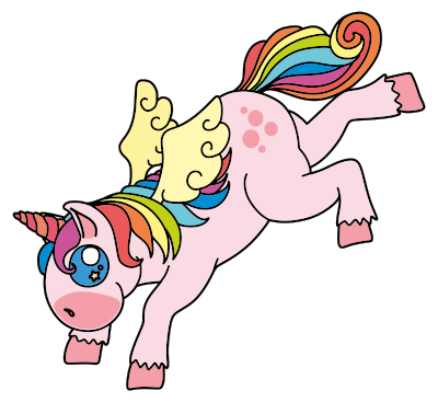 Prismatic Winged Unicorn clipart