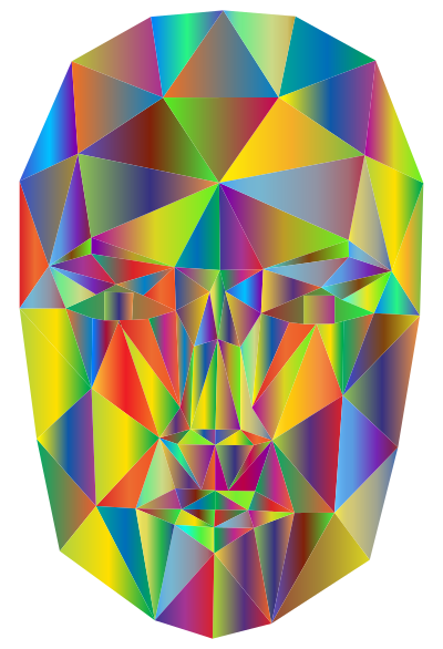 Prismatic Wireframe Head 2 clipart