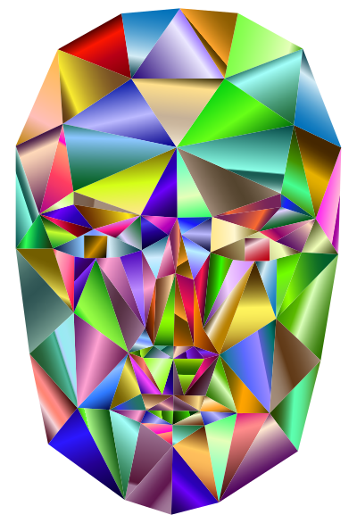 Prismatic Wireframe Head 4 clipart