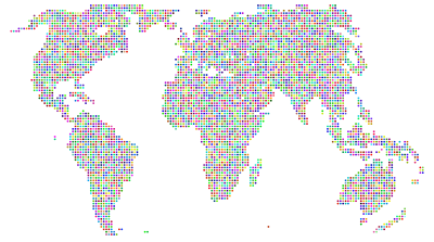 Prismatic World Map Dots 2 clipart