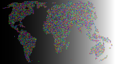 Prismatic World Map Dots 2 With Background 2 clipart