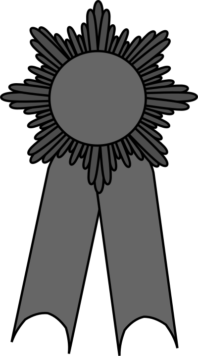 Prize ribbon gray clipart