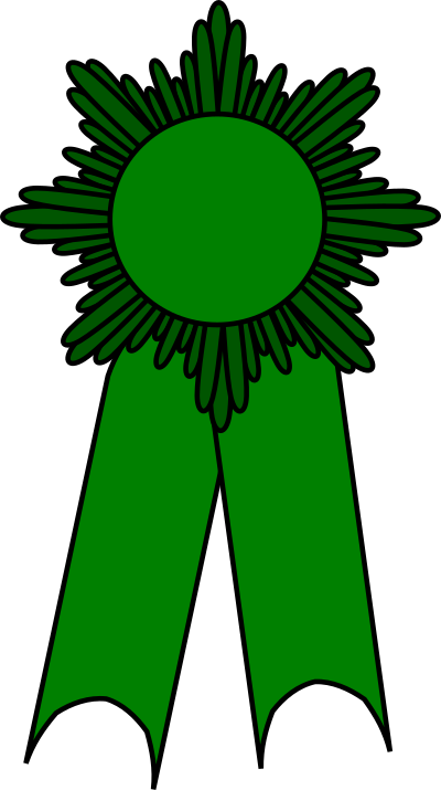 Prize ribbon green clipart