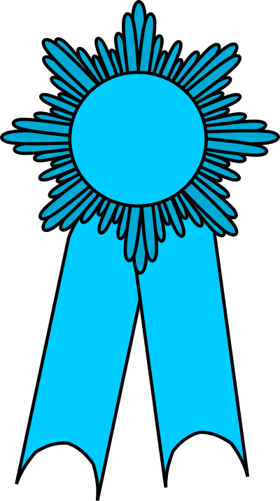 Prize ribbon light blue clipart
