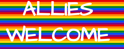 Pro-LGBT allies welcome on stripes clipart