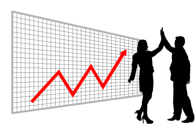 Profit High Five Graph in Perspective clipart