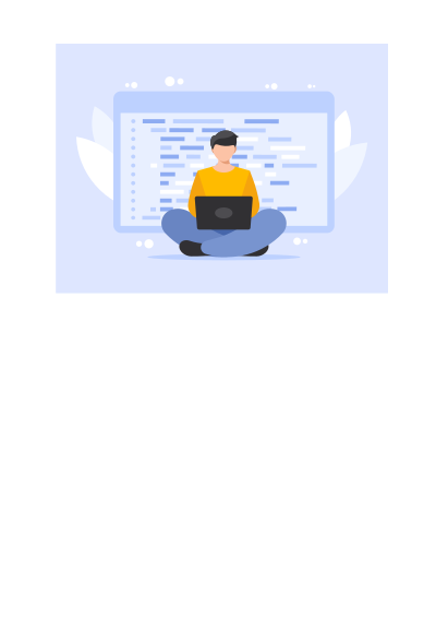Programmer working at laptop clipart