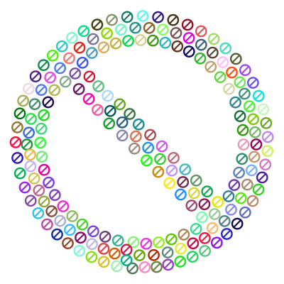 Prohibited No Sign Fractal Prismatic clipart