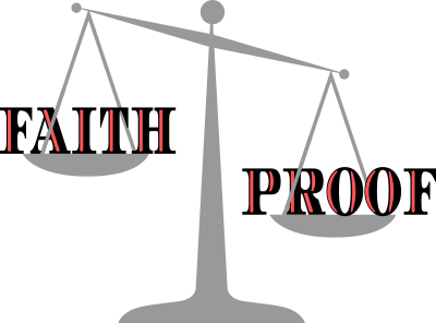 Proof outweighs faith clipart