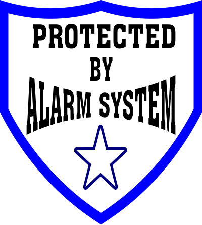 Protected by alarm system sign. clipart