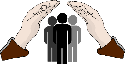 Protecting hands clipart
