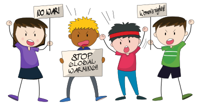 Protesting Kids - Remix clipart