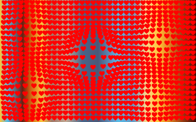 Psychedelic Hearts Background clipart