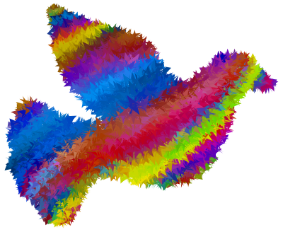 Psychedelic High Poly Peace Dove clipart