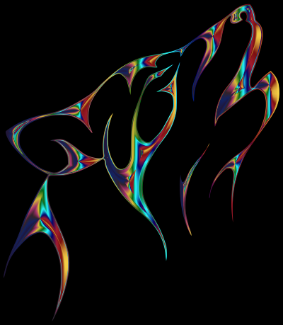Psychedelic Tribal Wolf clipart