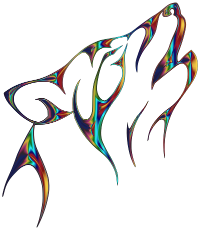 Psychedelic Tribal Wolf No Background clipart