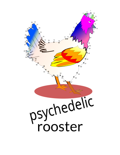 Psychedelyc rooster clipart