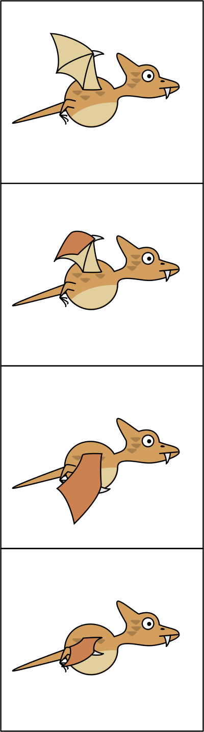 Pterodactyl in flight clipart
