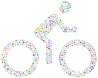 Public Domain Cyclist Icons Prismatic clipart