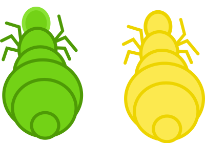 Pucerons verts et jaunes clipart