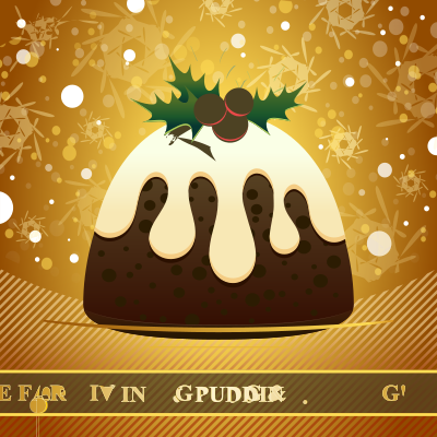 Pudding With Christmassy Bg clipart