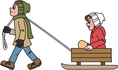 Pulling a Sled clipart