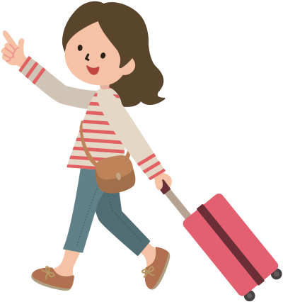 Pulling luggage (#1) clipart