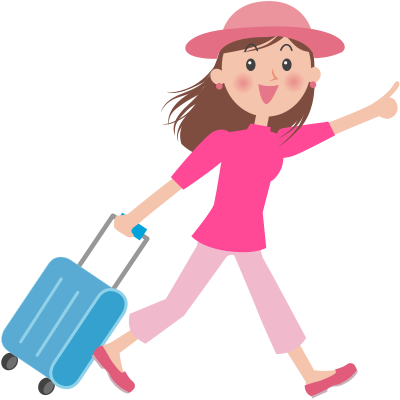 Pulling luggage (#2) clipart