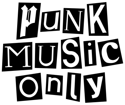 "Punk Music Only" Black and White Artwork clipart