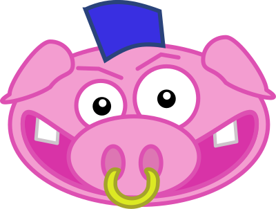 Punk pig clipart