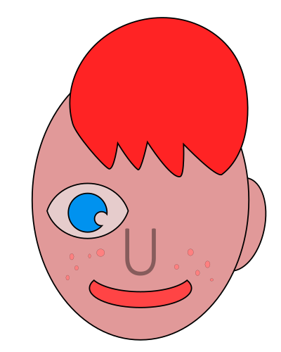 Punk Redhead with Blue Eyes clipart