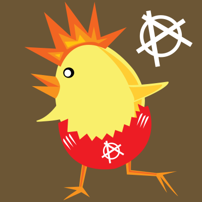 Punk rock chicken for easter clipart