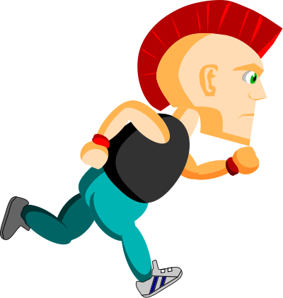 Punk running clipart
