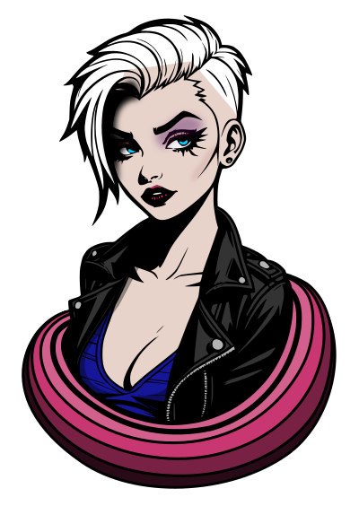 Punk Woman Sticker - Full Colour Remix clipart